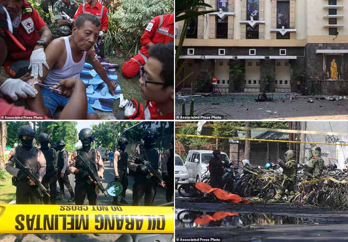 11 Tewas, 41 Terluka akibat Ledakan Bom Bunuh Diri di Surabaya